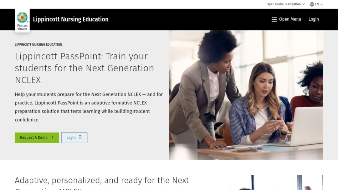 Wolters Kluwer Train your students for the Next Generation NCLEX with Lippincott® PassPoint screenshot