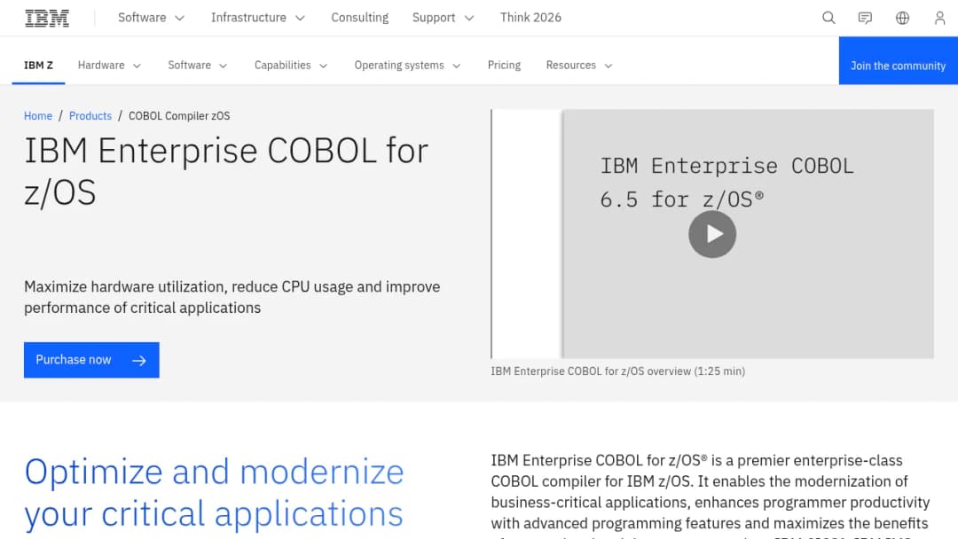 IBM Cobol Compiler Zos screenshot
