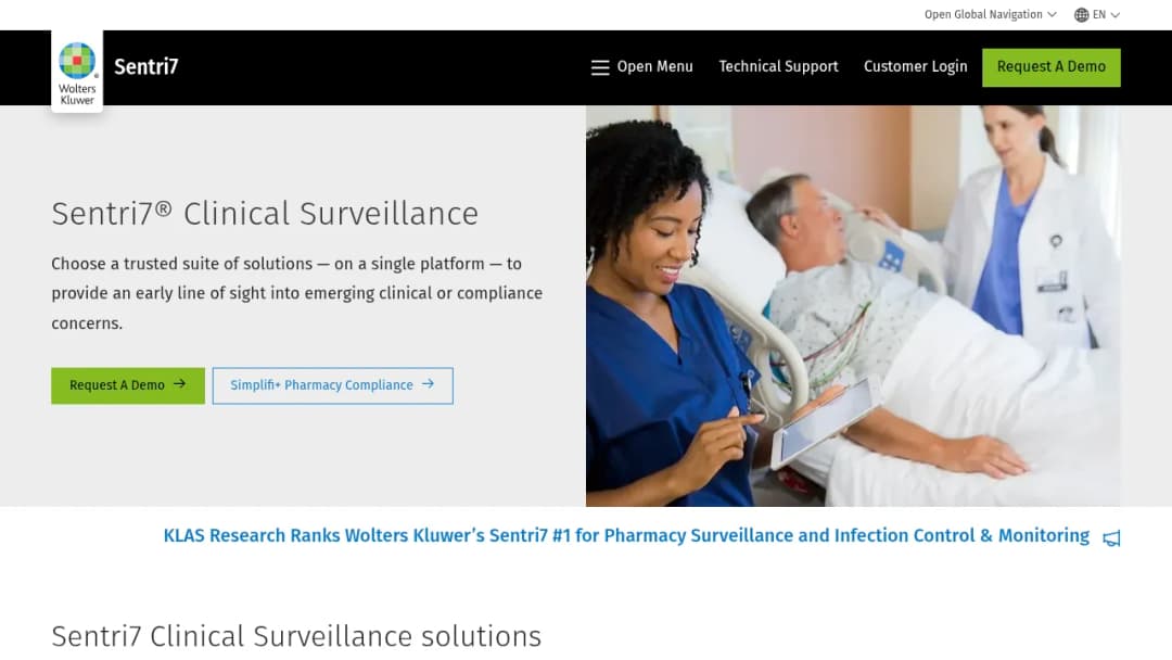 Wolters Kluwer Sentri7® Clinical Surveillance screenshot