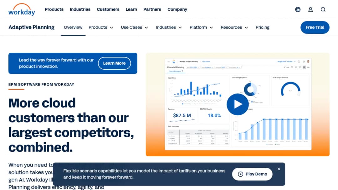Workday Adaptive Planning screenshot