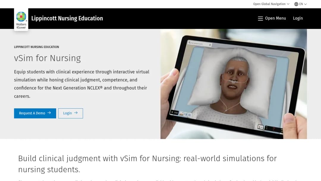 Wolters Kluwer vSim for Nursing screenshot
