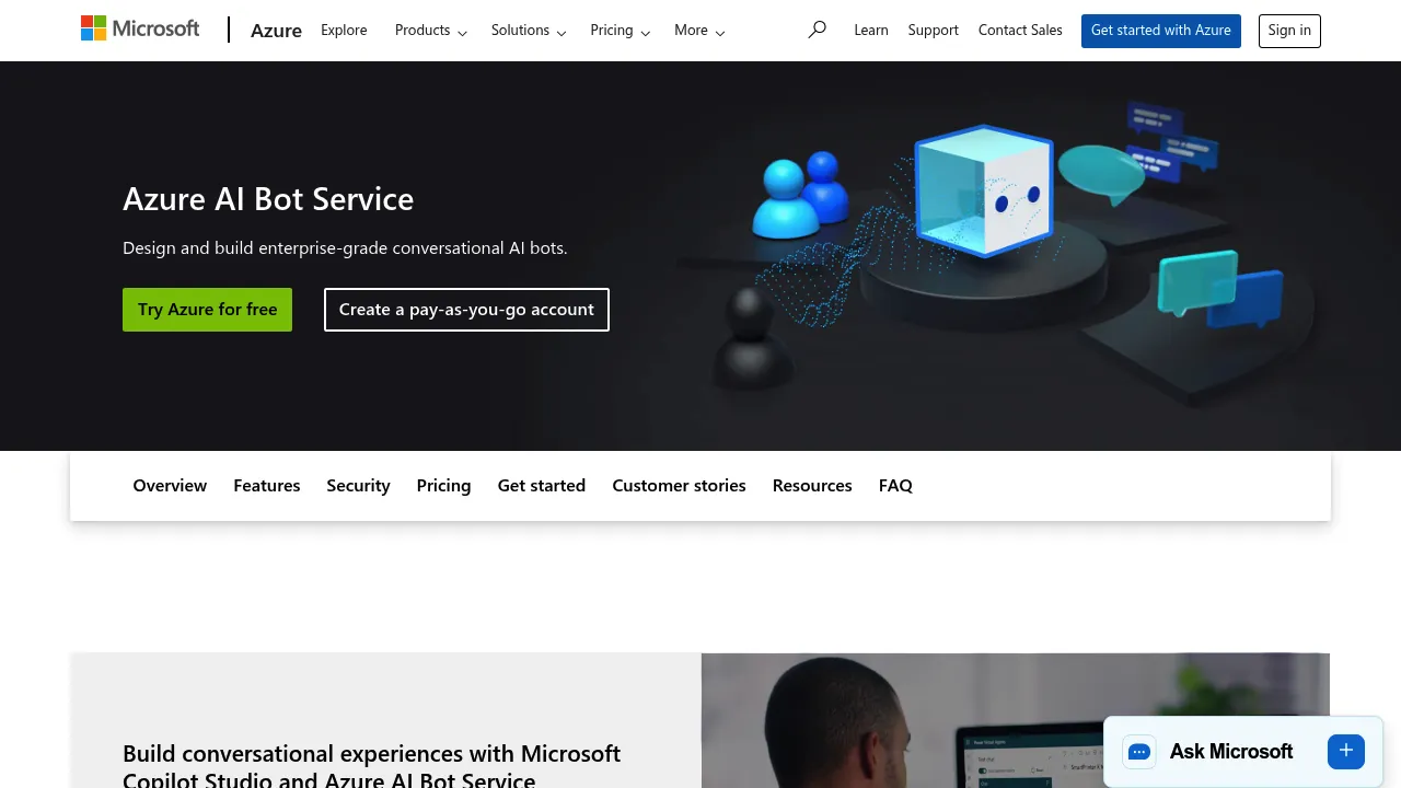 Azure AI Bot Service screenshot