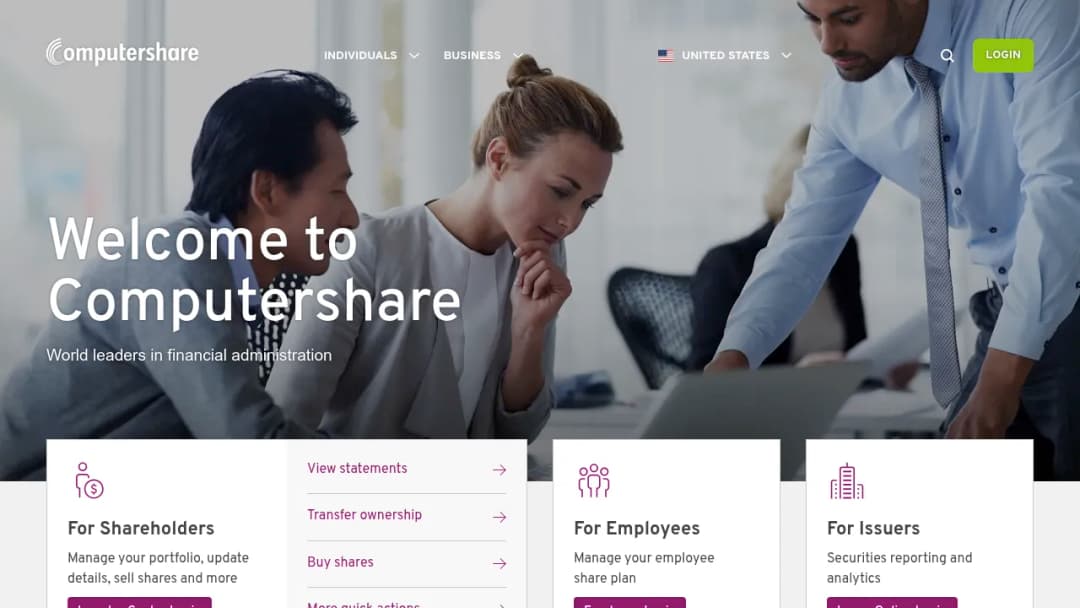 Computershare screenshot