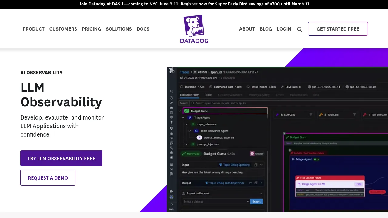 Datadog LLM Observability screenshot