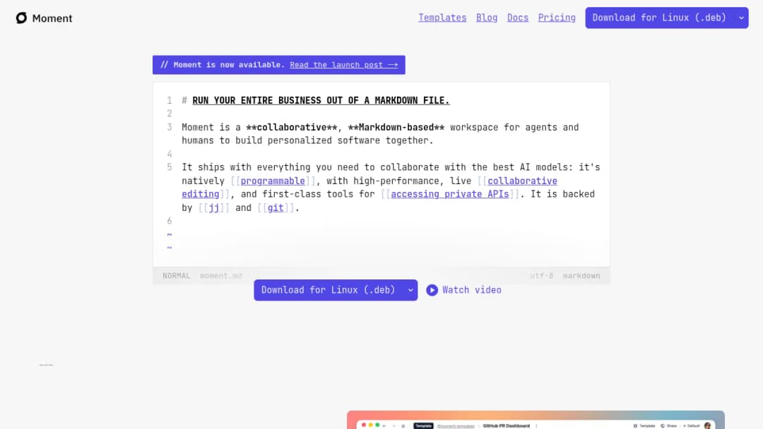 Moment screenshot