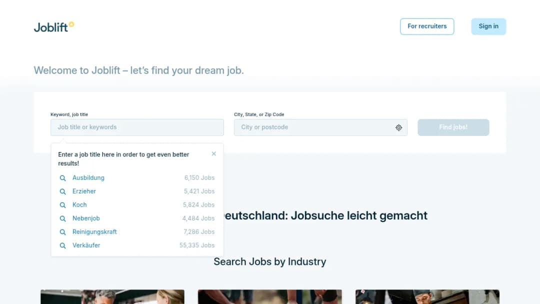 Joblift screenshot