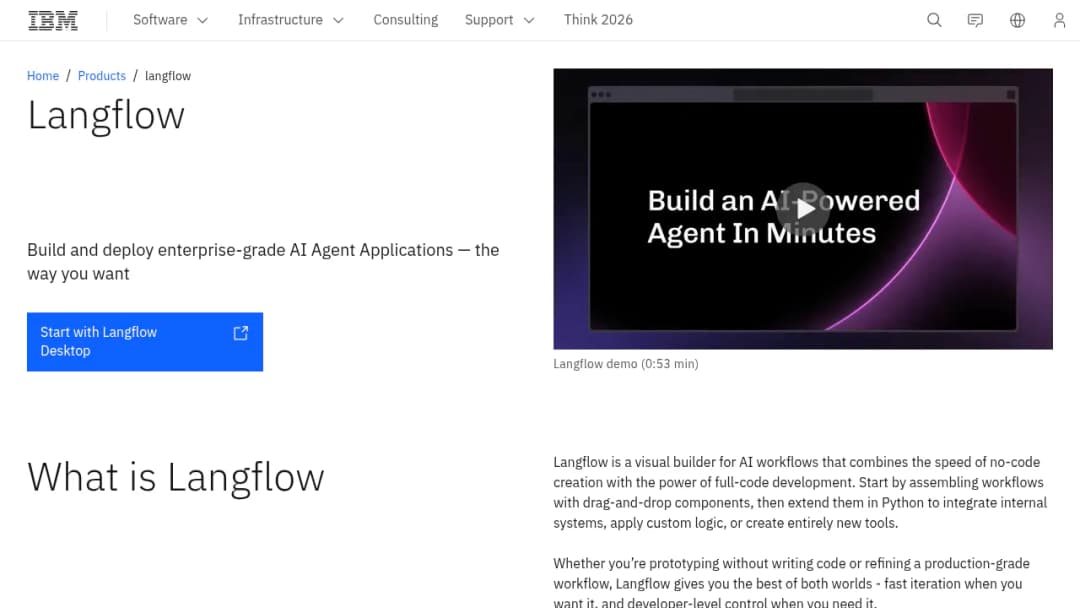 IBM Langflow screenshot