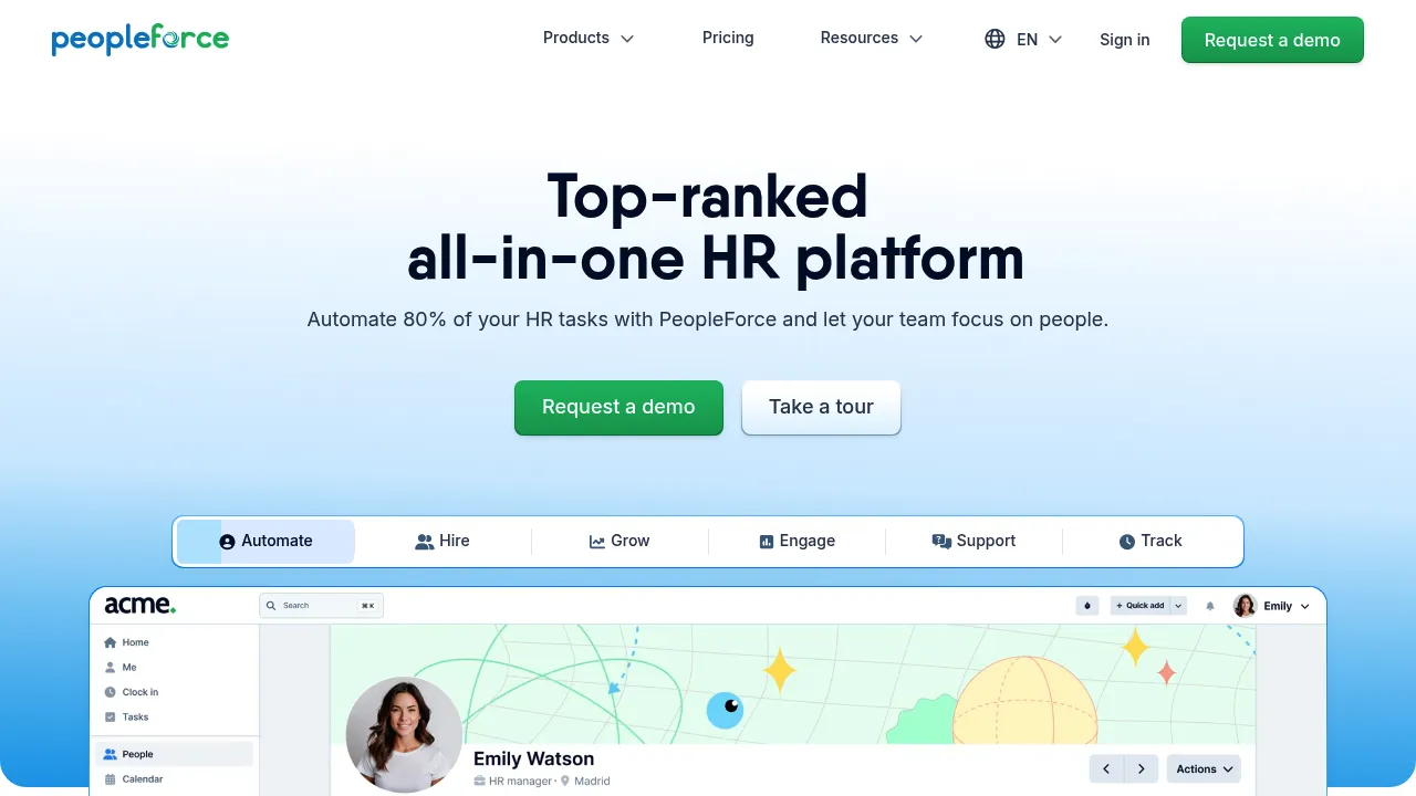 PeopleForce screenshot