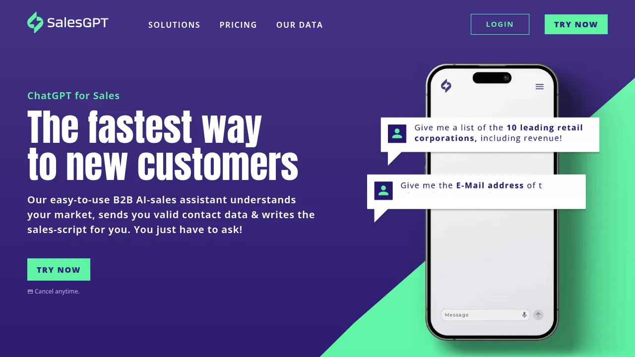 SalesGPT screenshot