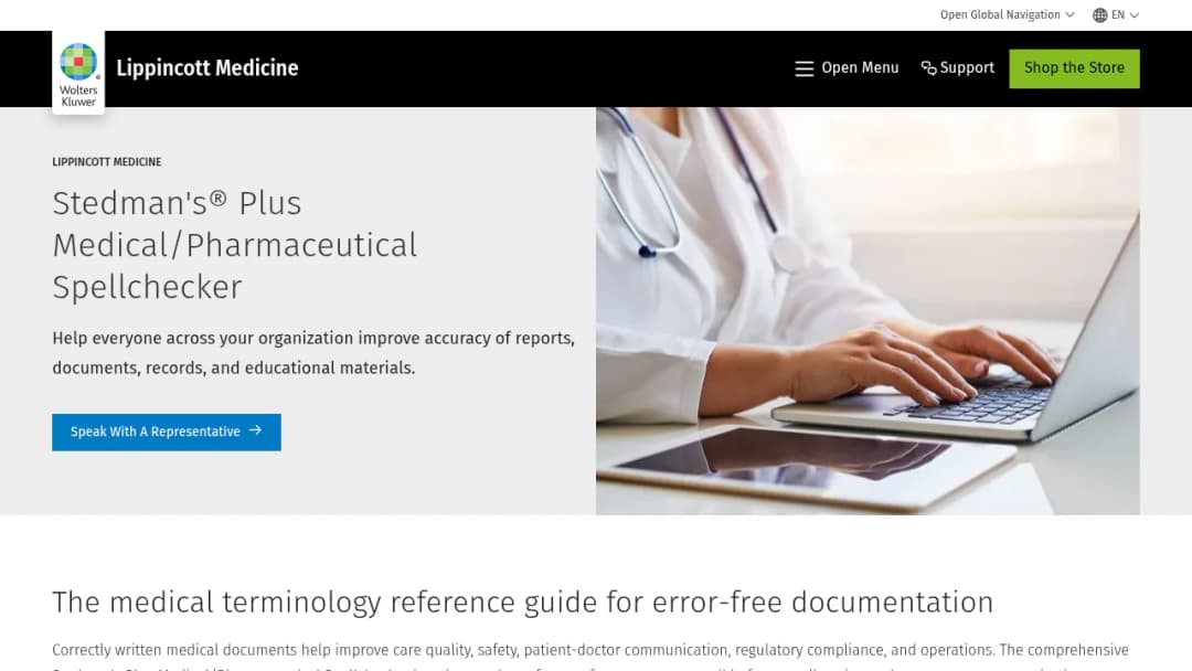 Wolters Kluwer Stedman's Plus Medical/Pharmaceutical Spellchecker screenshot