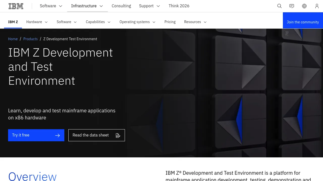 IBM Z Development Test Environment screenshot