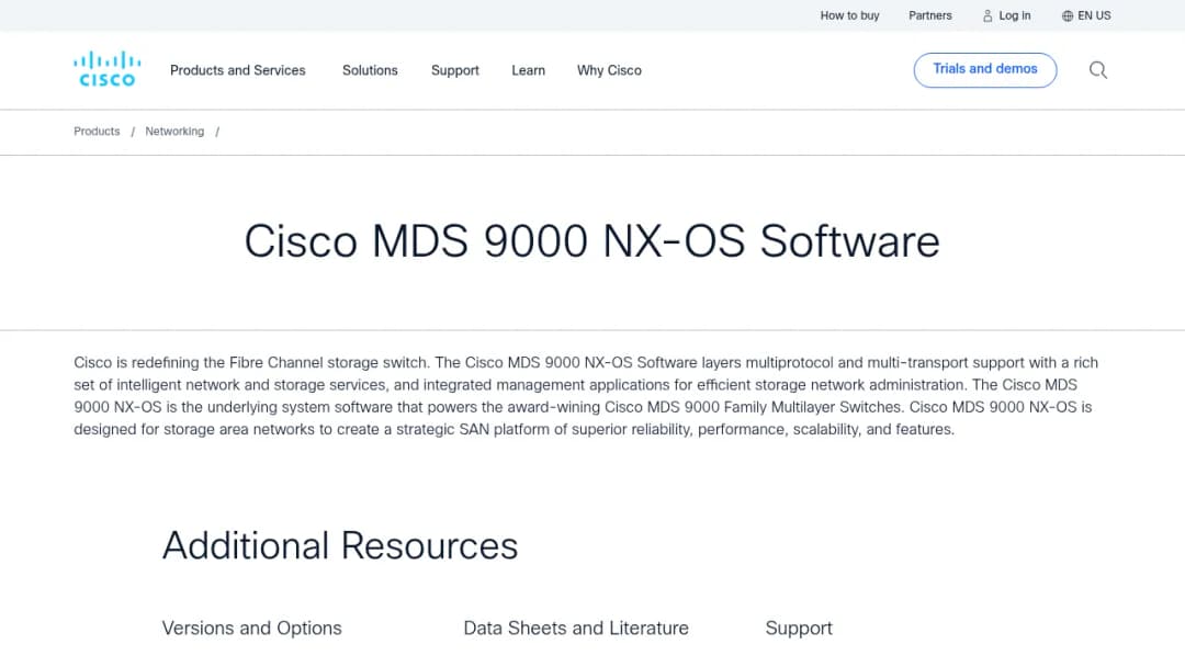 Cisco MDS 9000 NX-OS and SAN-OS Software screenshot