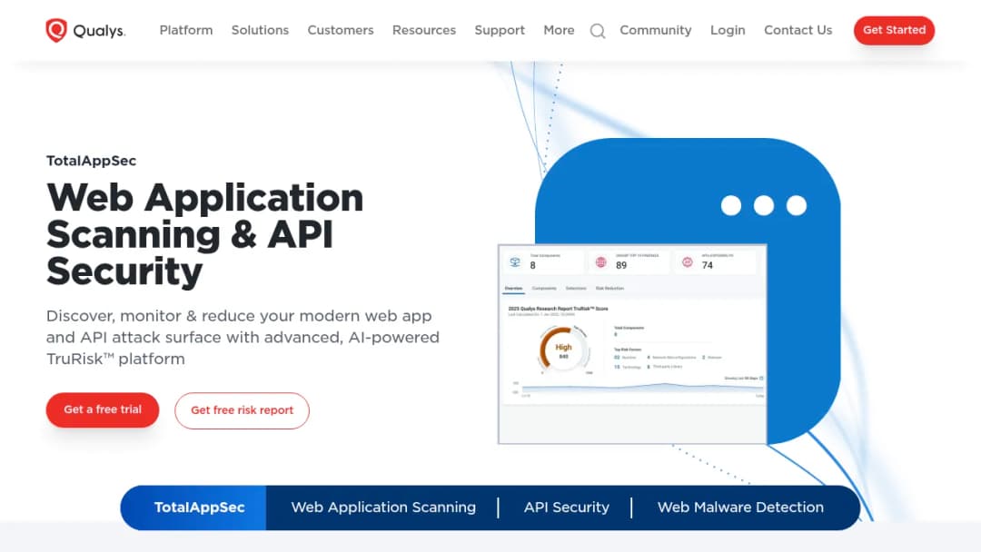 Qualys Web Application Scanning screenshot