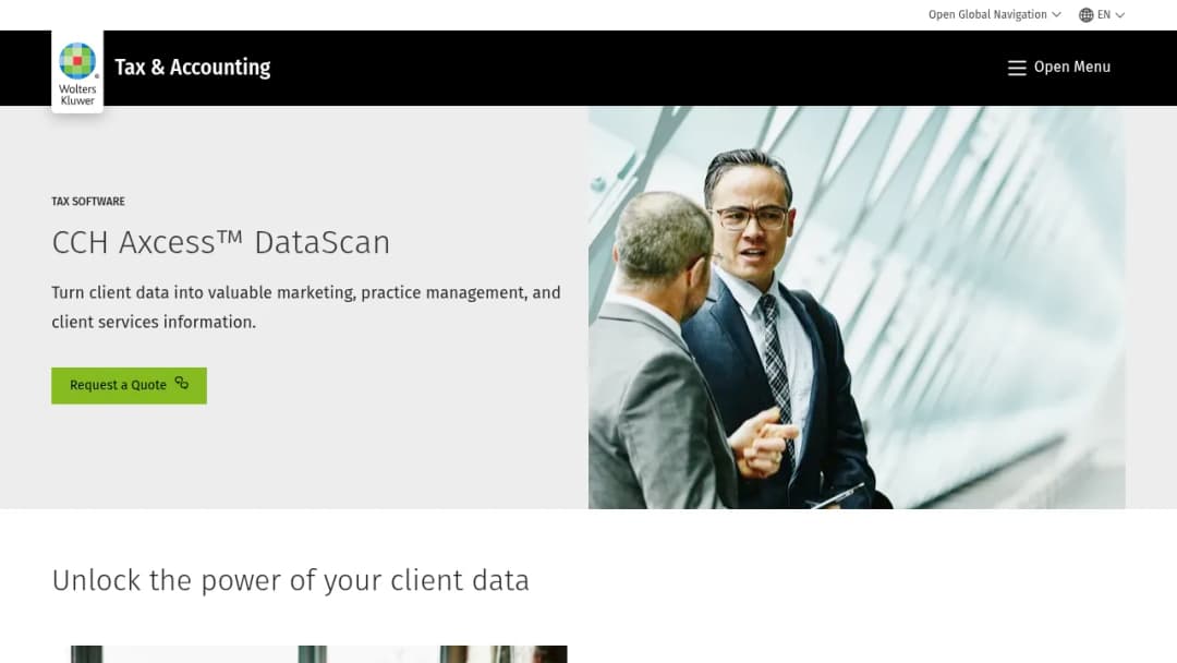 Wolters Kluwer CCH Axcess™ DataScan screenshot
