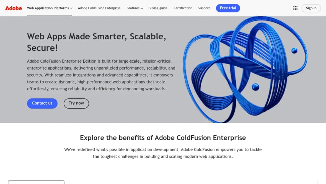 Adobe ColdFusion Enterprise screenshot