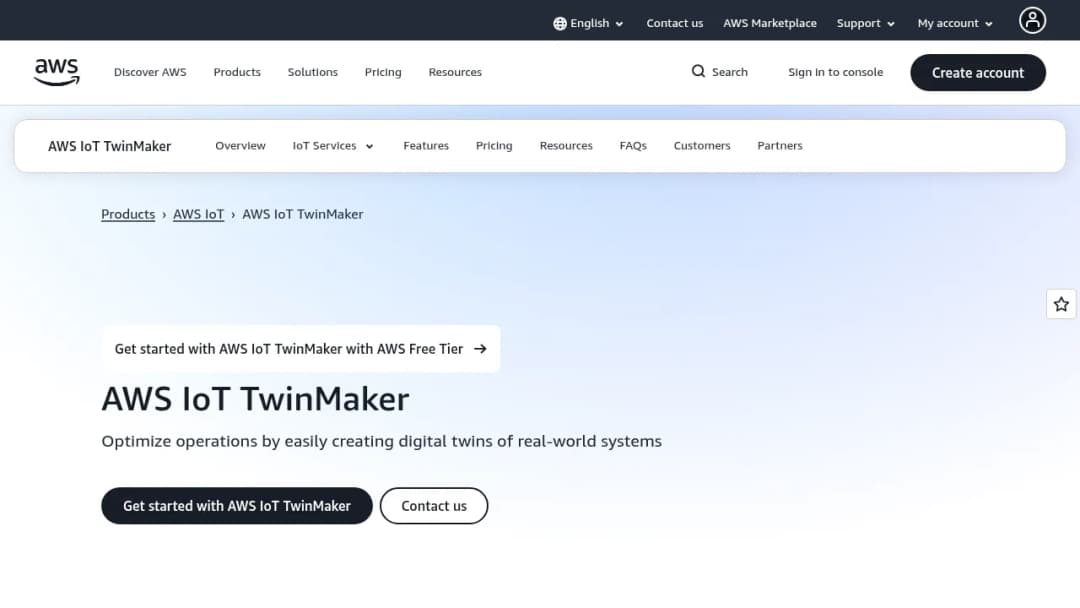 AWS IoT TwinMaker screenshot