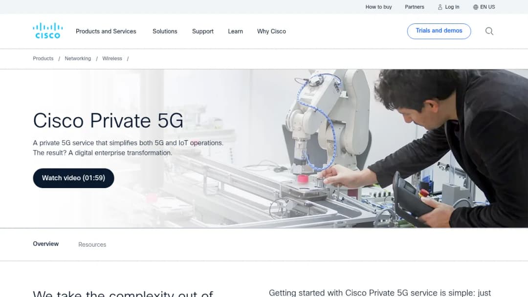 Cisco Private 5G screenshot