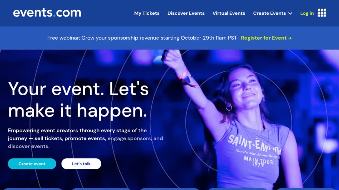 Events.com screenshot