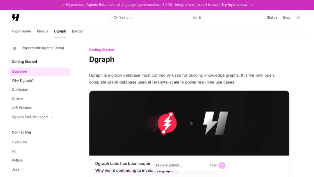 Dgraph screenshot