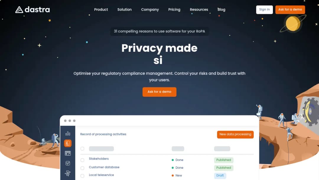 Dastra screenshot