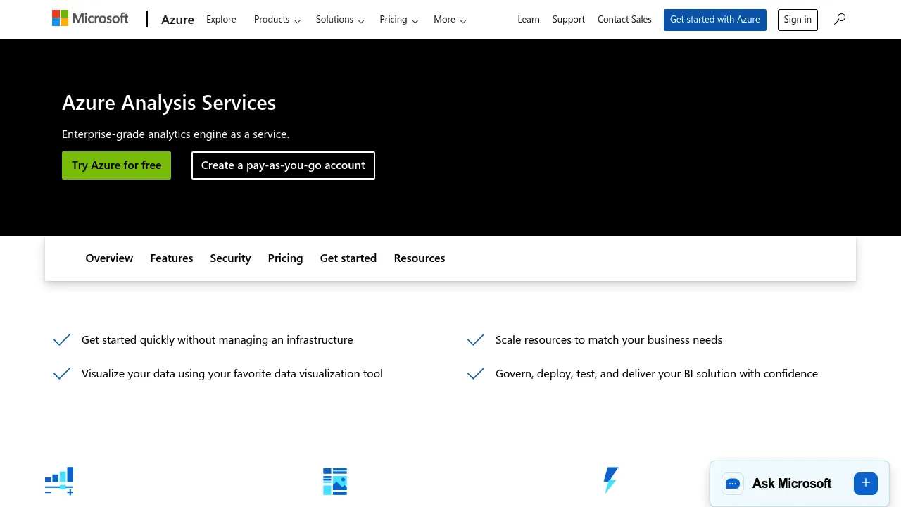Azure Analysis Services screenshot
