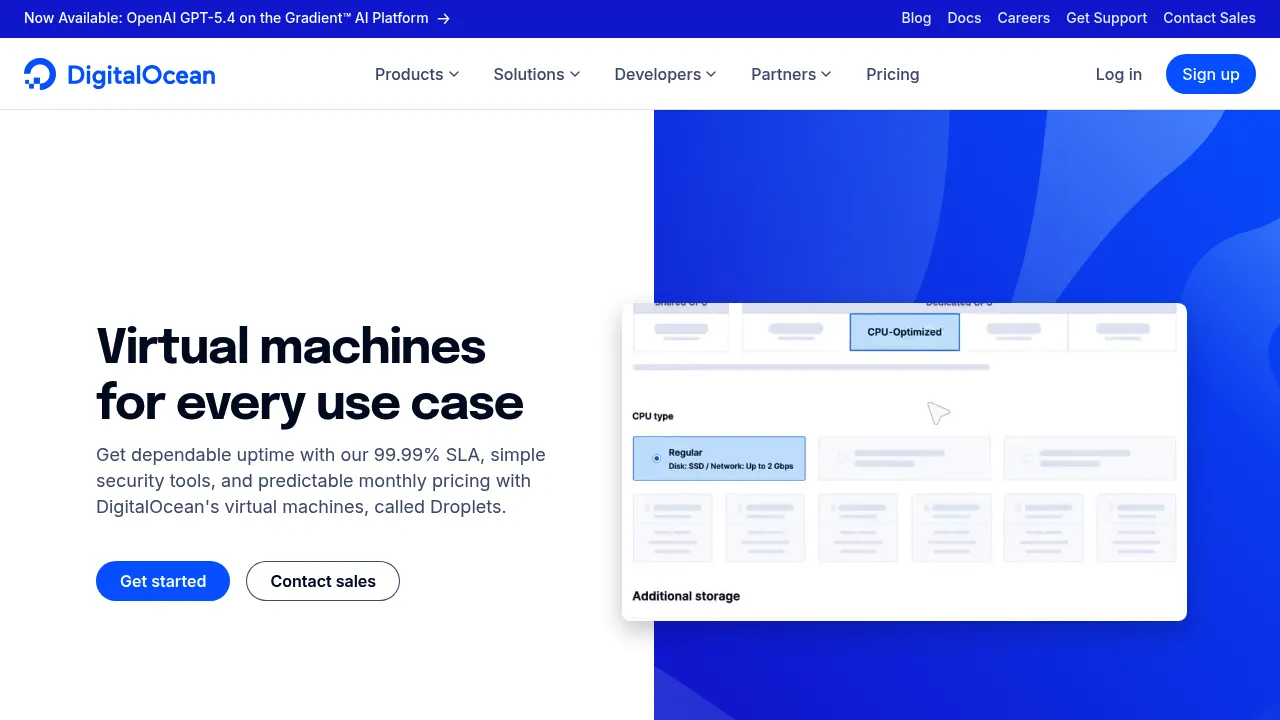 DigitalOcean Droplets screenshot