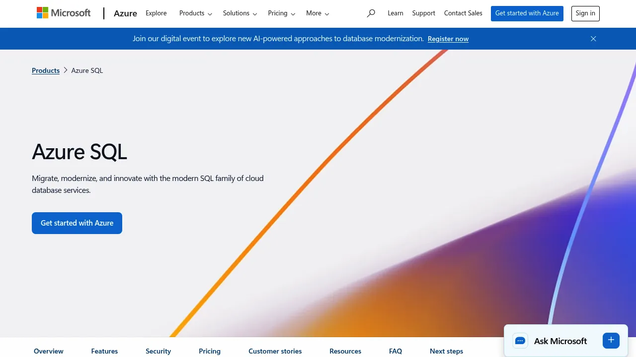 Azure SQL screenshot