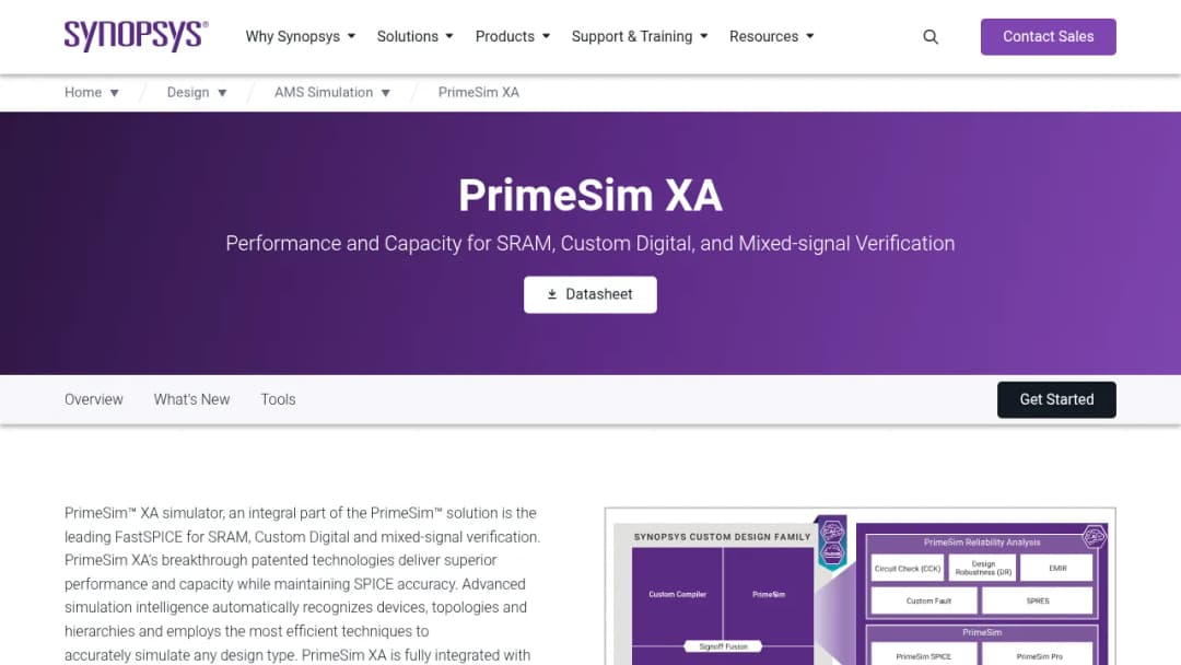 Synopsys PrimeSim XA screenshot