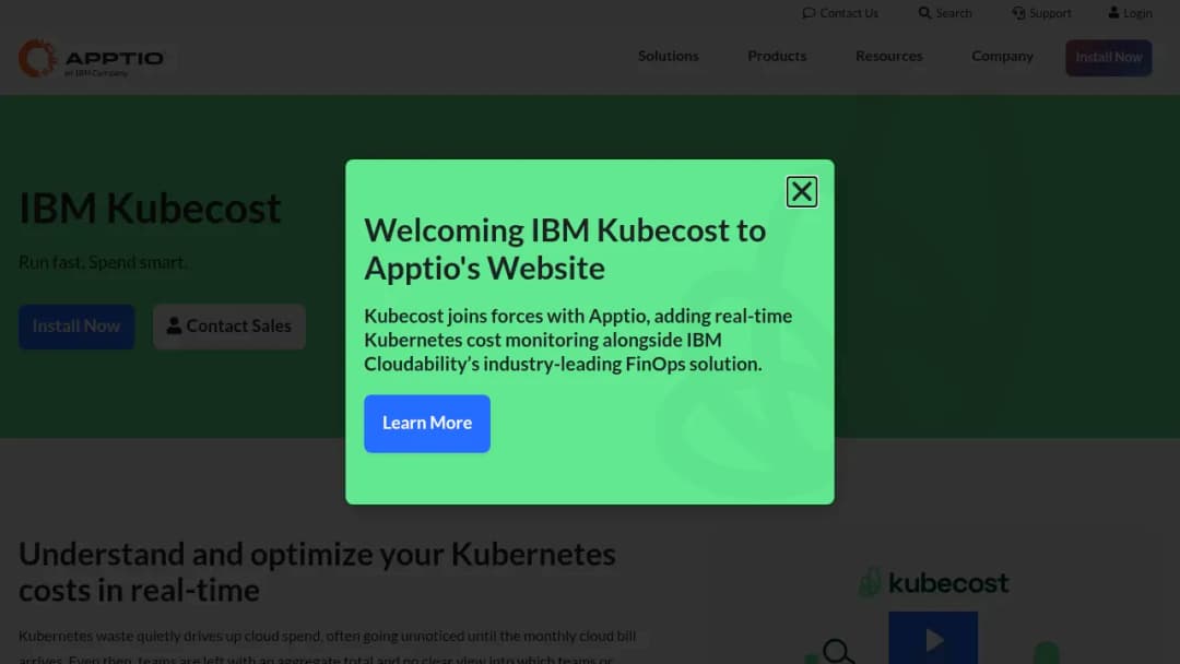 IBM Kubecost screenshot