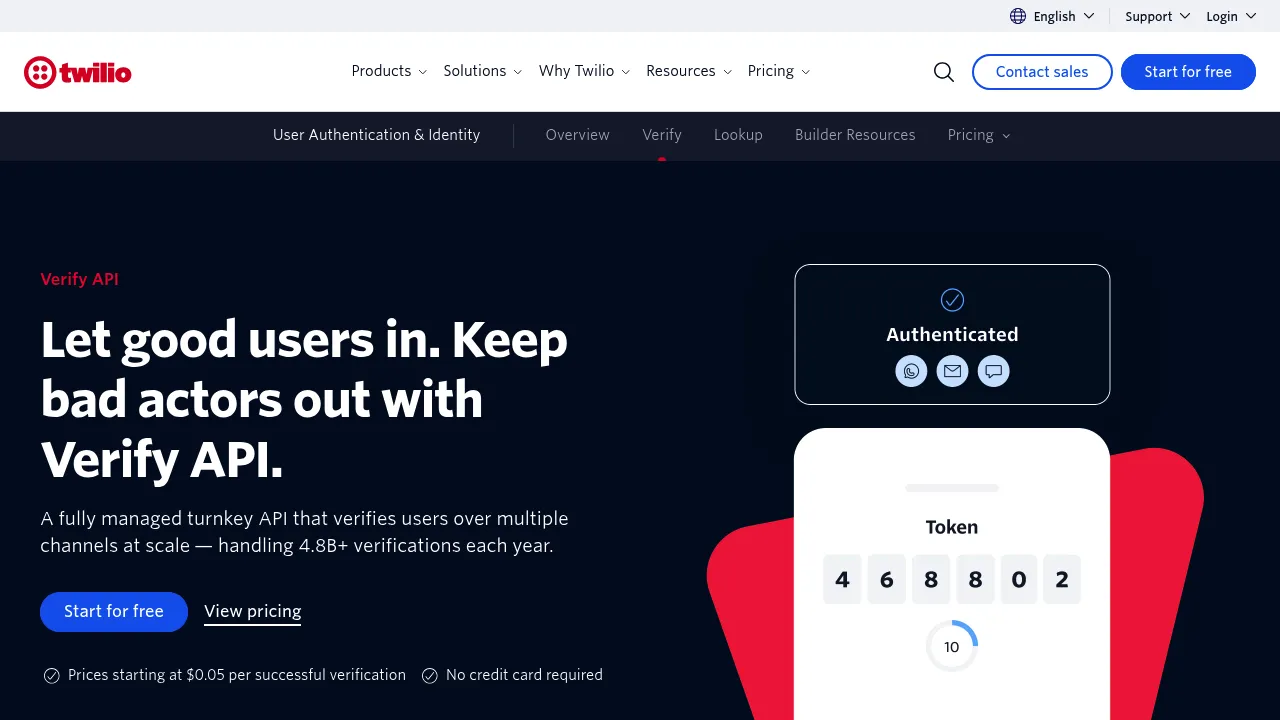 Twilio Verify screenshot