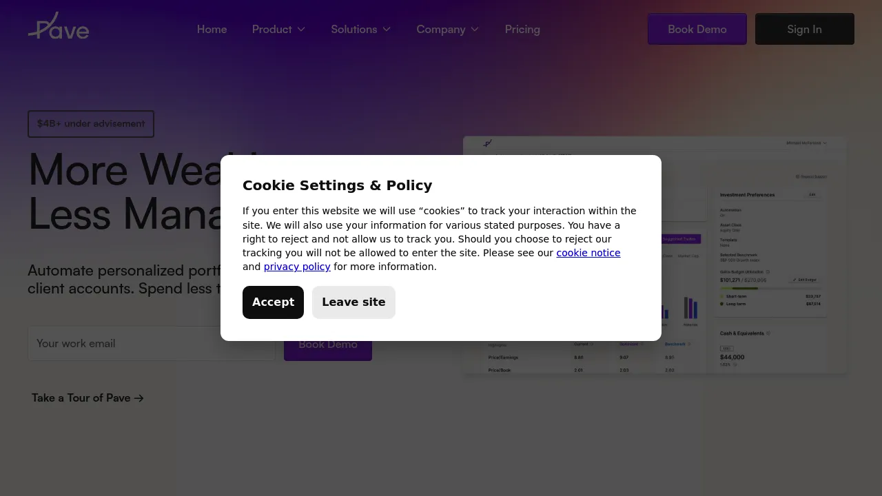 Pave Finance screenshot