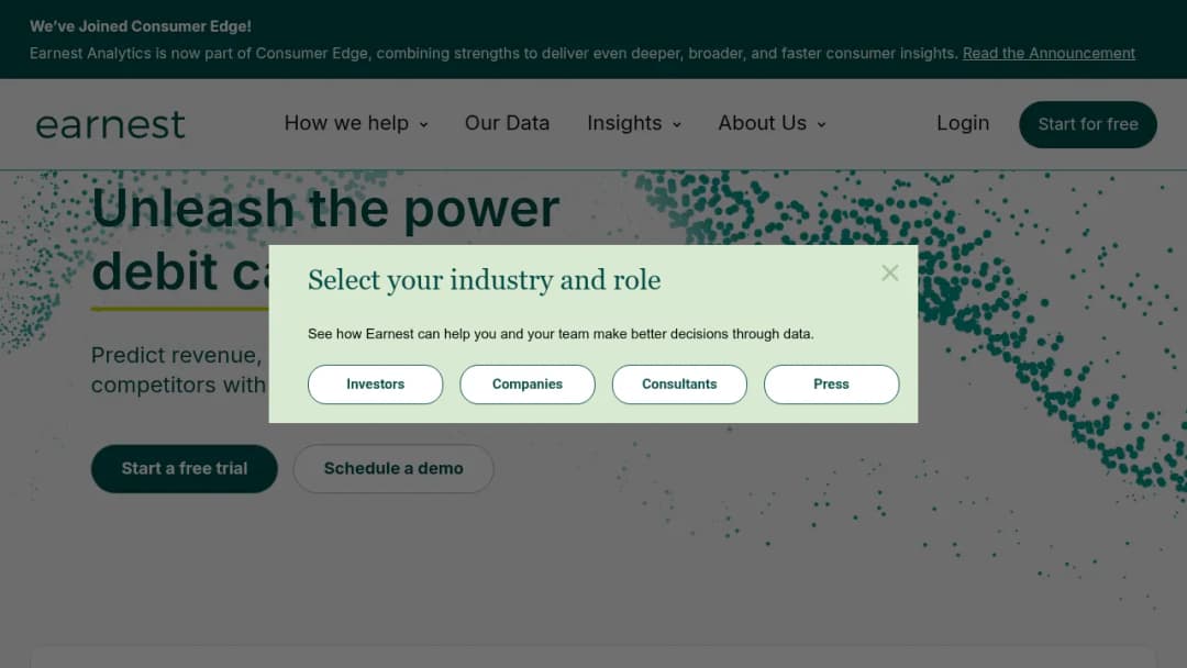 Earnest Analytics screenshot