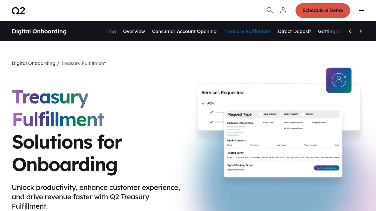 Q2 Treasury Fulfillment screenshot