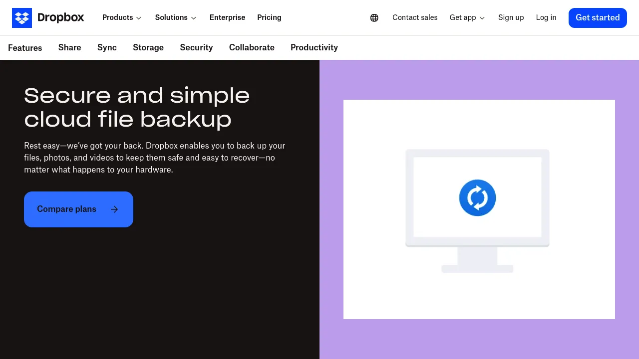 Dropbox File backup screenshot