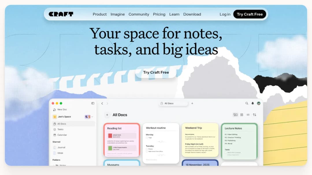 Craft Docs screenshot