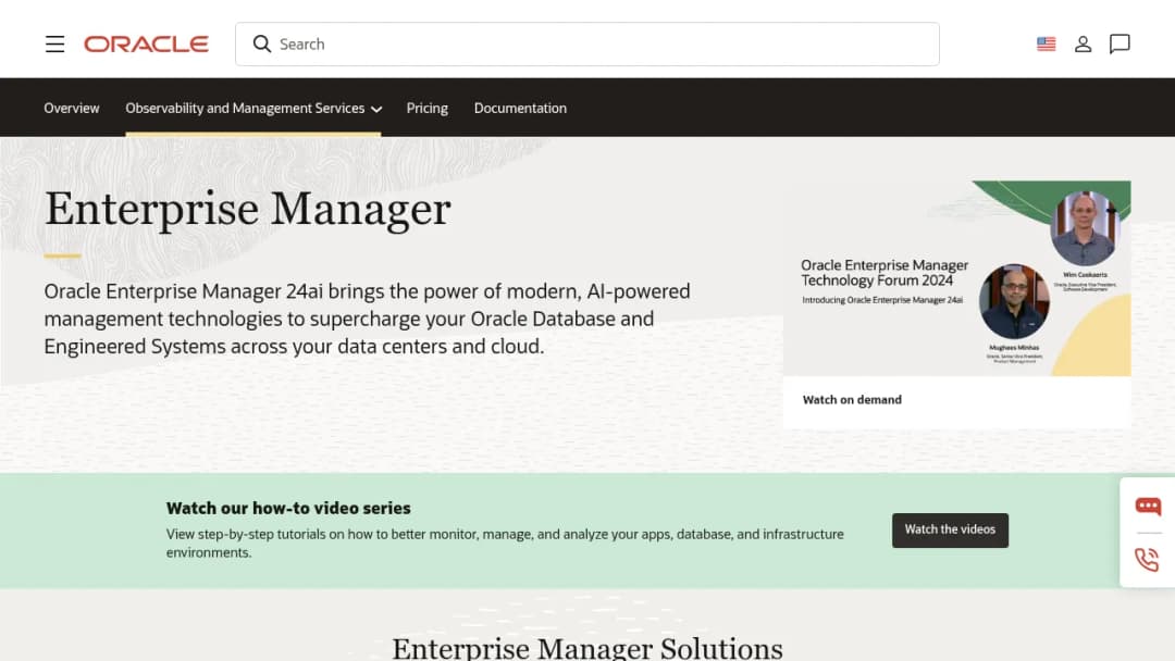 Oracle Enterprise Manager screenshot