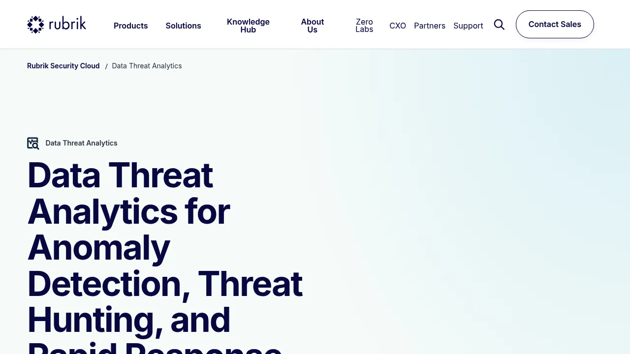 Rubrik Threat Analytics screenshot