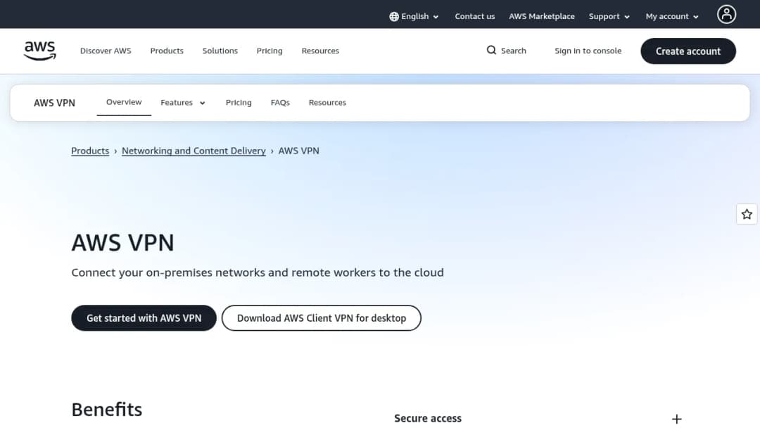 AWS VPN screenshot