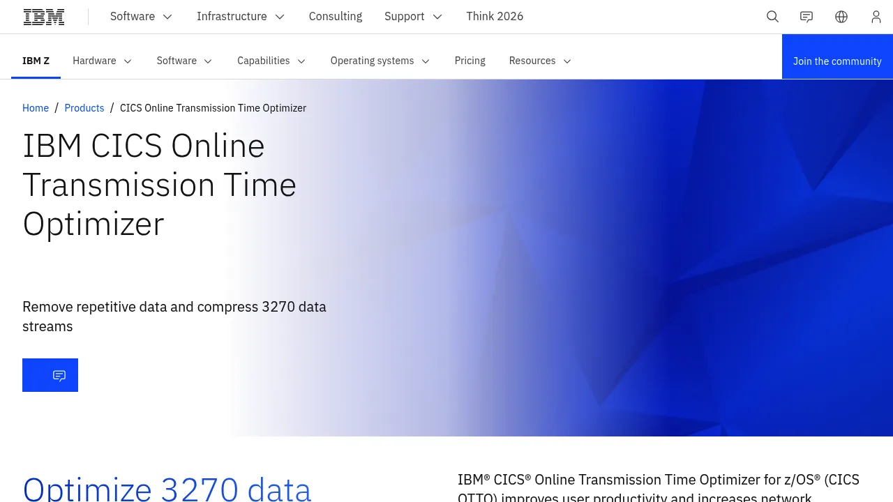 IBM Cics Online Transmission Time Optimizer screenshot