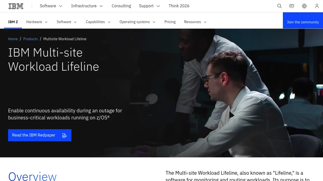 IBM Multisite Workload Lifeline screenshot