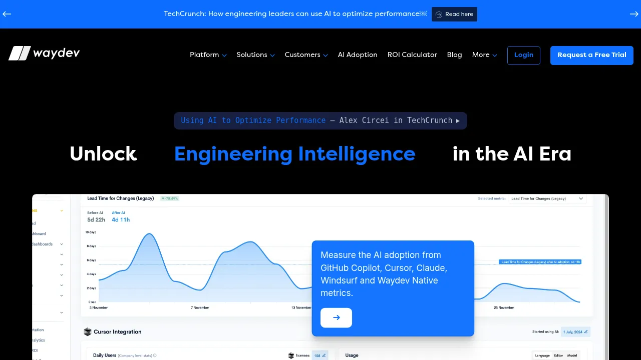 Waydev screenshot