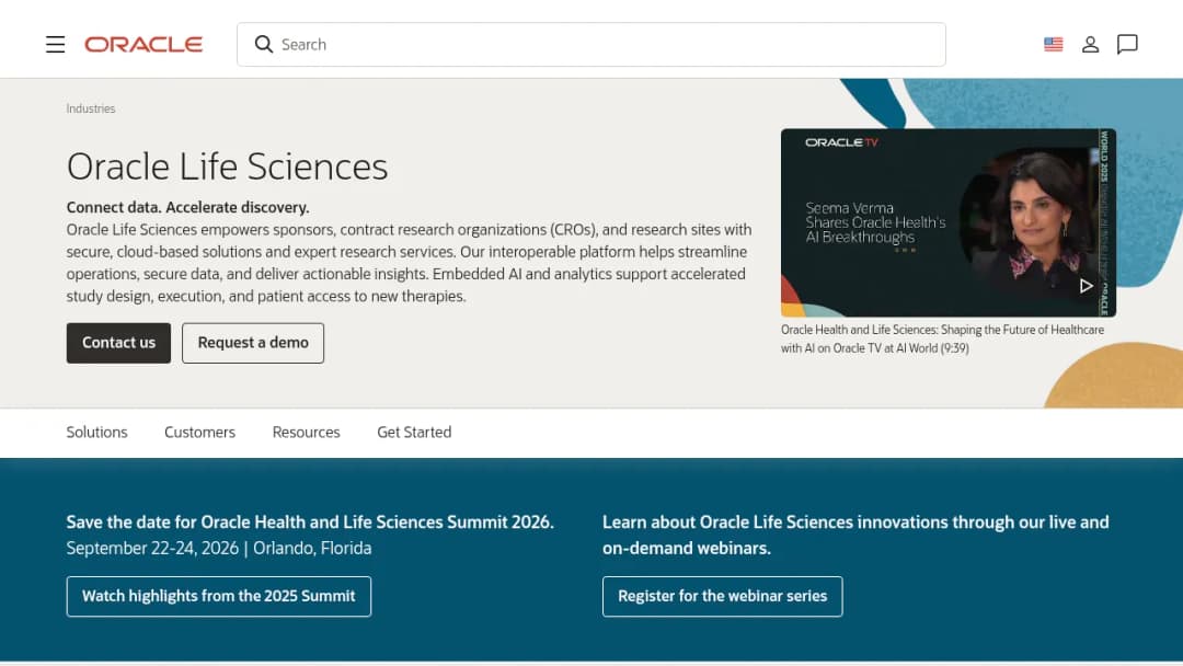 Oracle Life Sciences screenshot