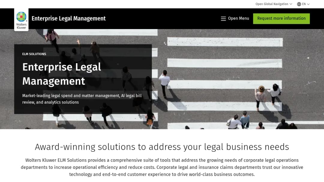 Wolters Kluwer Enterprise Legal Management screenshot