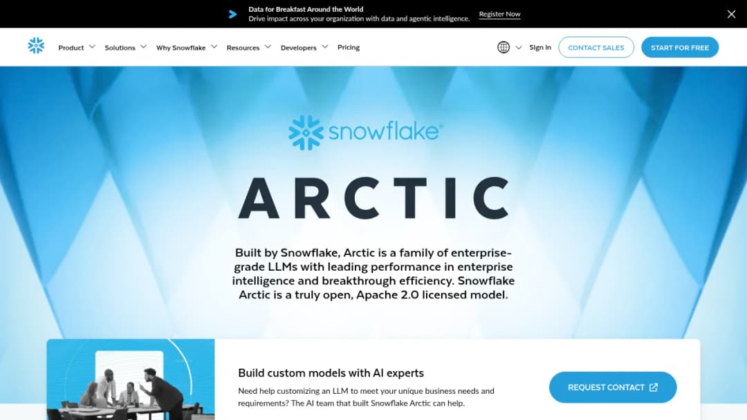 Snowflake Arctic LLM screenshot