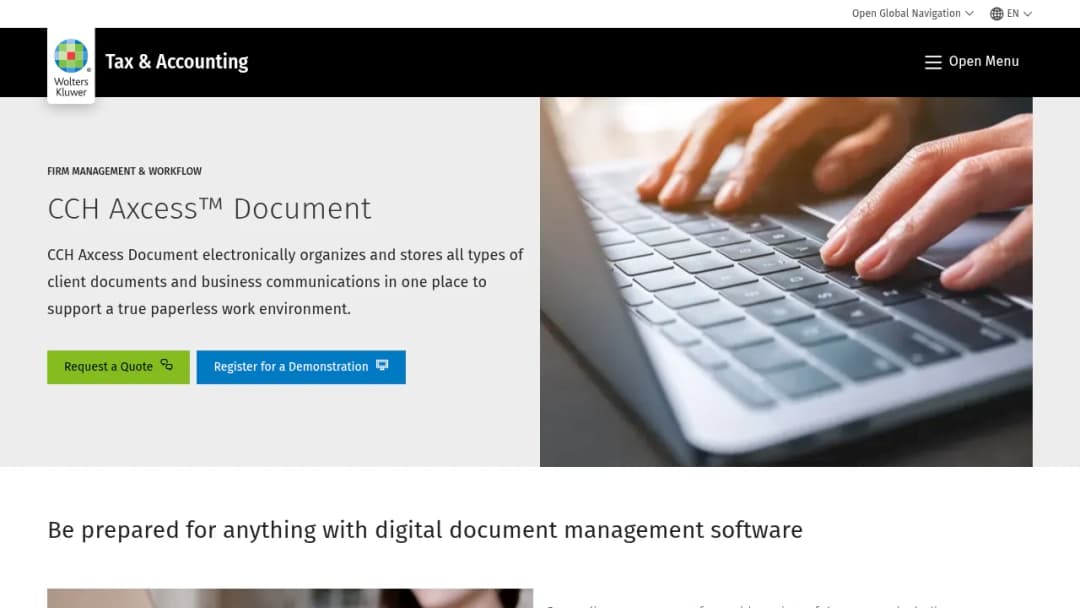 Wolters Kluwer CCH Axcess™ Document screenshot