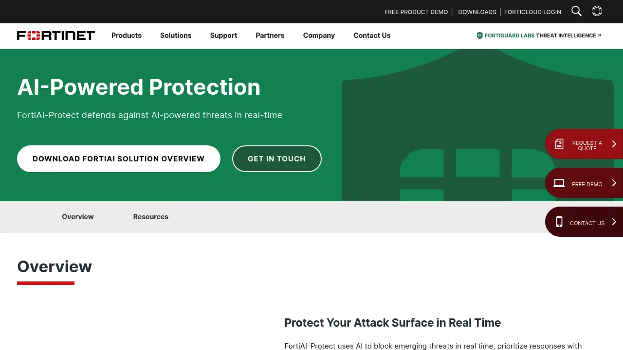 Fortinet Protect from AI Threats screenshot