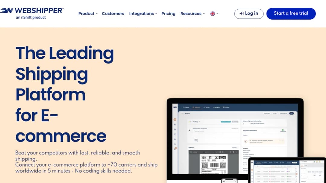 Webshipper screenshot