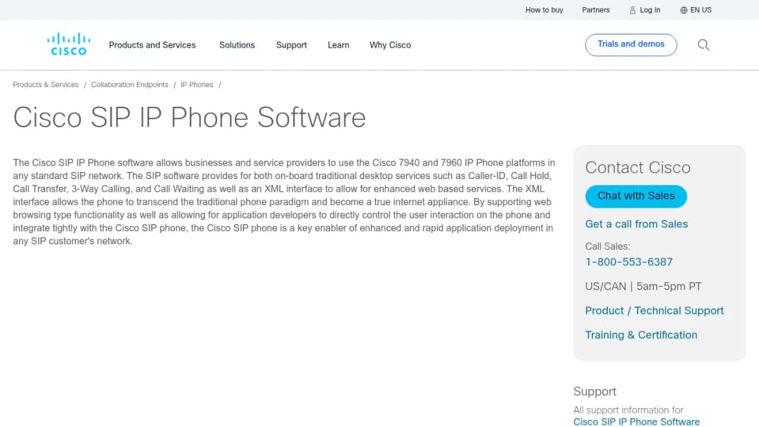 Cisco SIP IP Phone Software screenshot