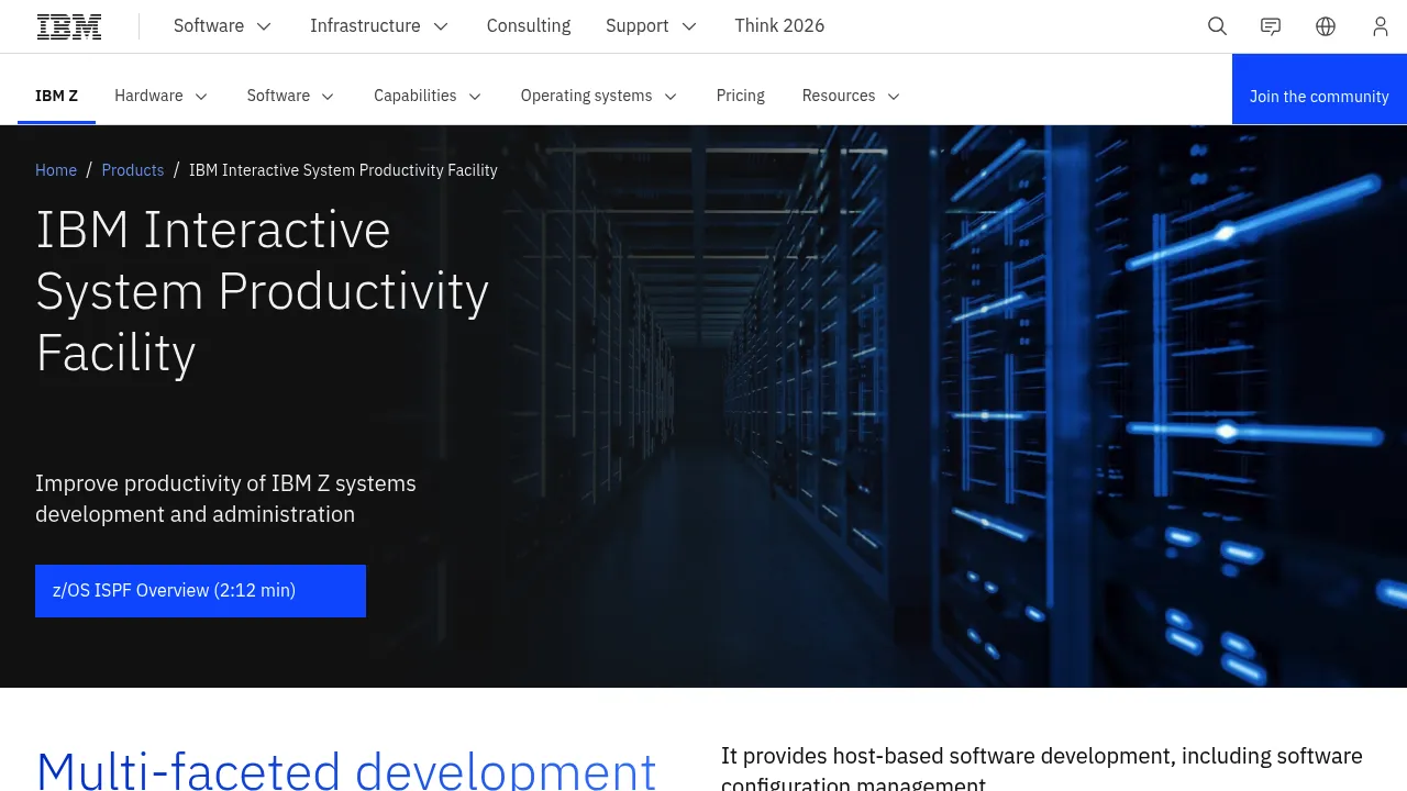 IBM Interactive System Productivity Facility screenshot