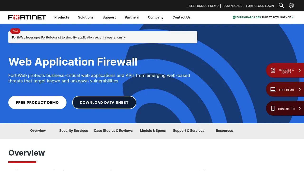 Fortinet WAF screenshot